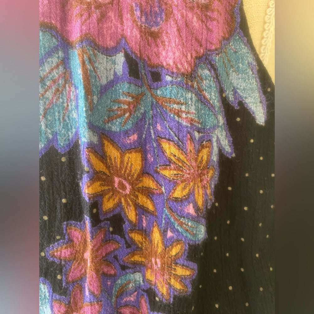 free people floral body suit deep v thong sz m - Picture 4 of 13